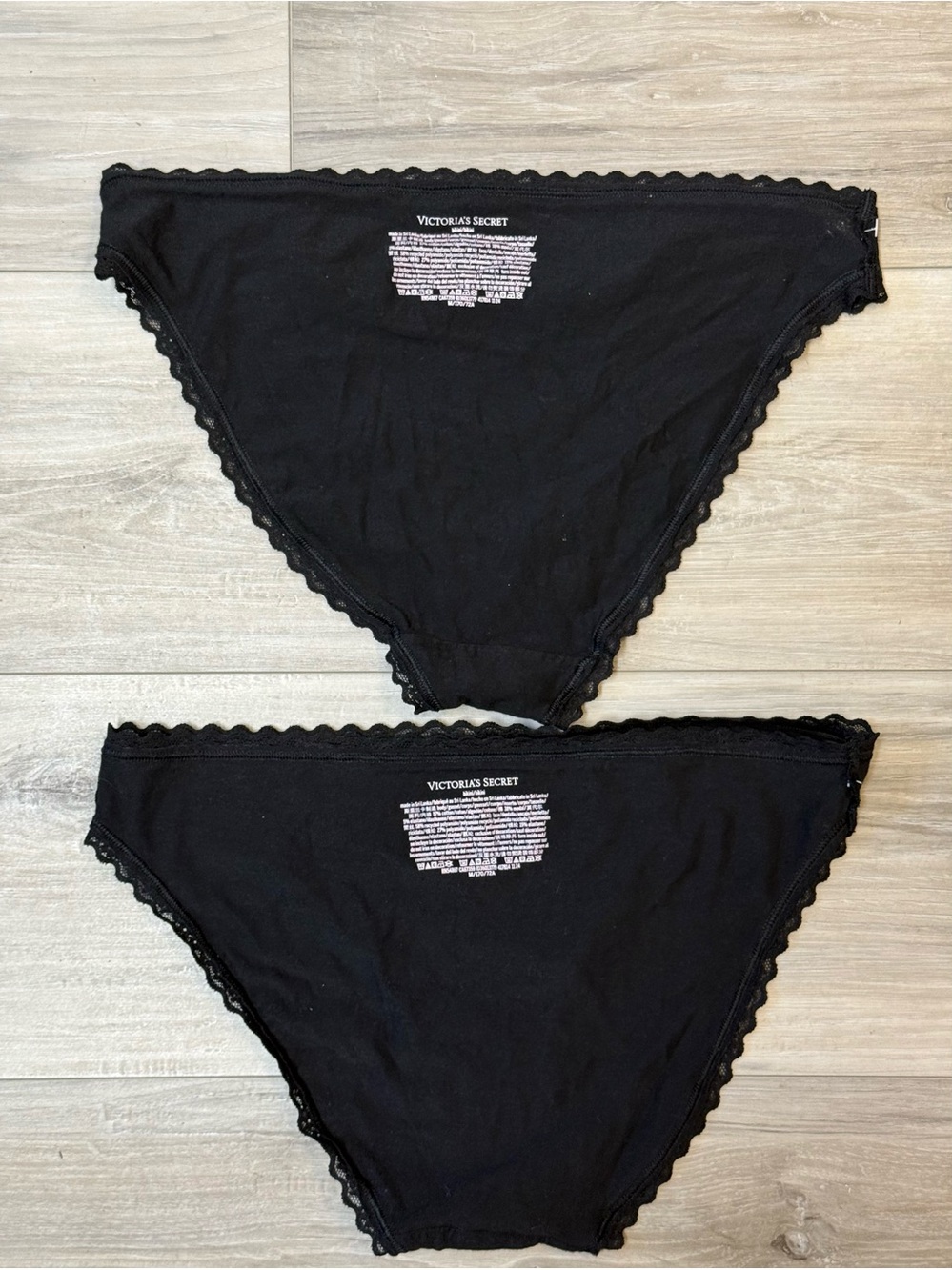 Victoria's Secret 4 Ribbed Lace Bikini Panties - White,Pink & Black NEVER WORN - Picture 6 of 8